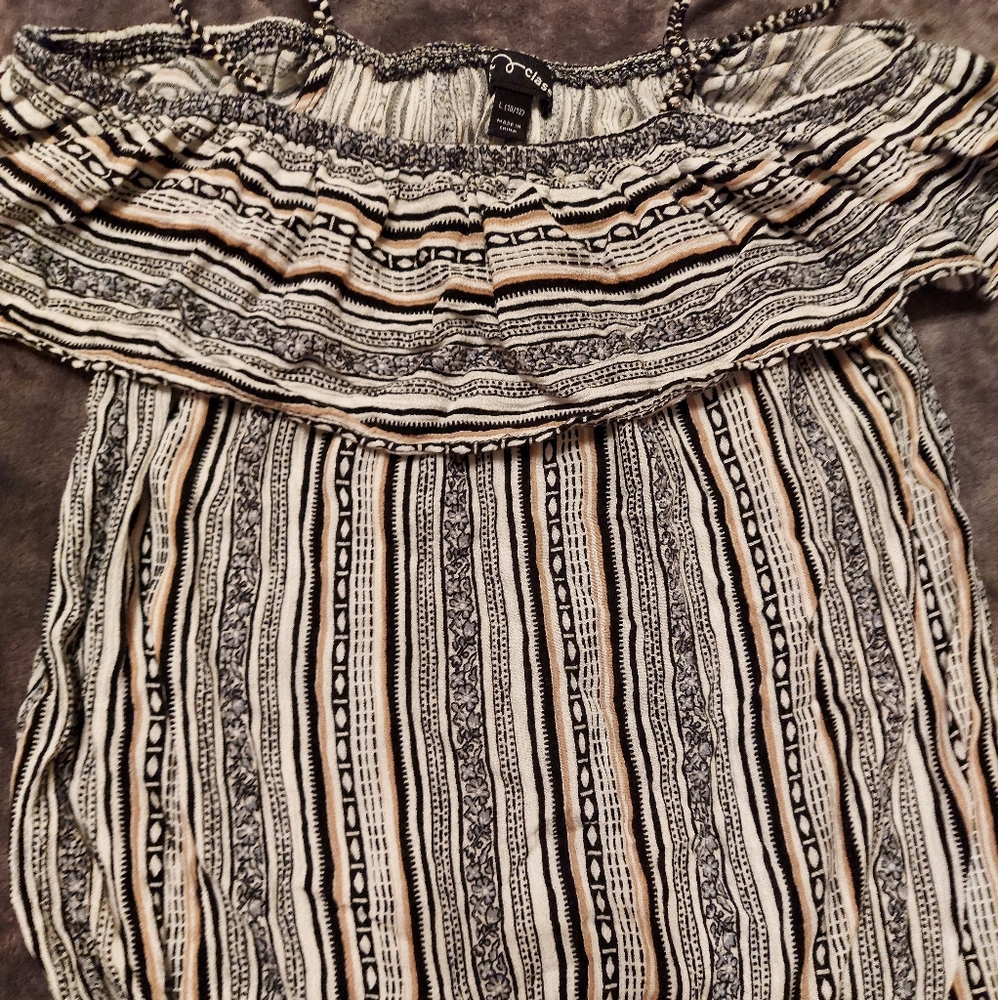 Girls off shoulder, ruffle top tank